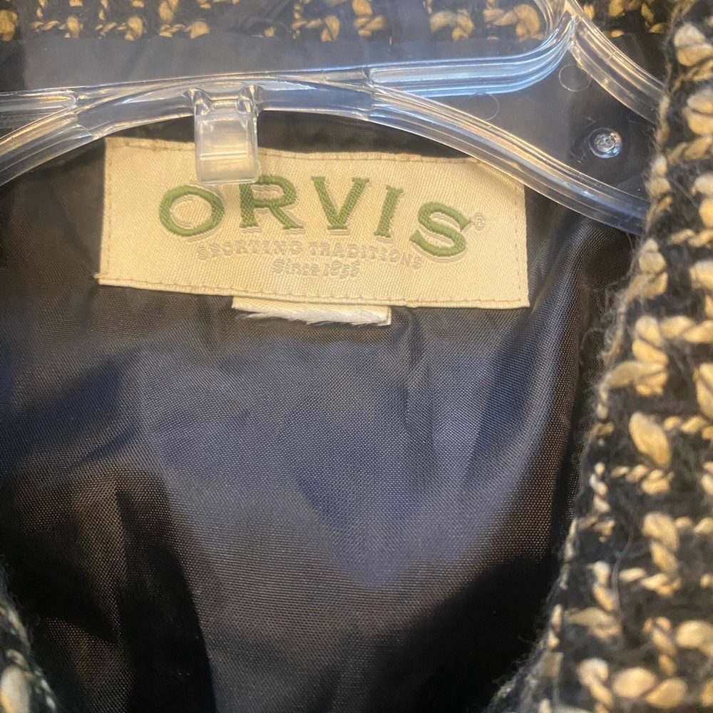 Orvis Black/Brown Tweed Button-Front Jacket 10P - Picture 4 of 9